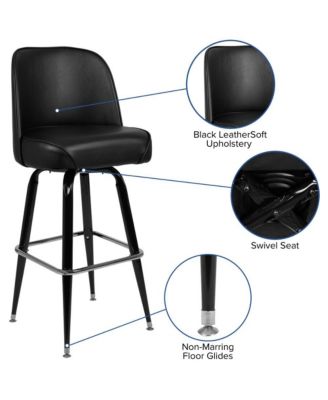 1-Piece Barstool, Metal Frame, Swivel Bucket Seat with High Backrest, Modern Design, Bar Stool