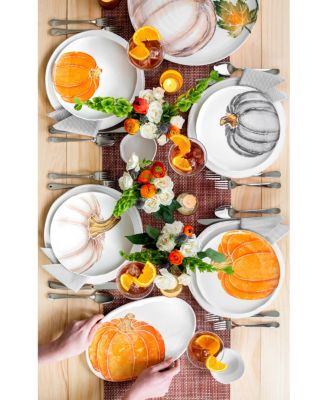 Pumpkins Small Oval Platter w/ Pumpkin