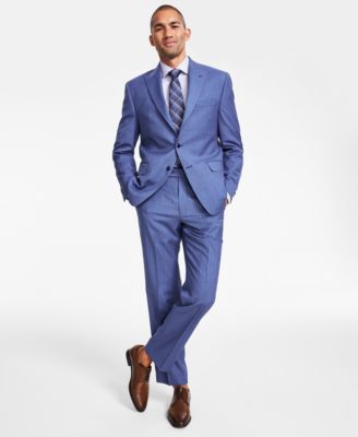 Shop Michael Kors Mens Classic Fit Pinstripe Wool Stretch Suit Separates In Bright Blue Pin