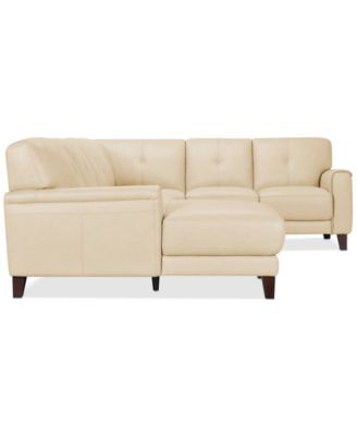 CLOSEOUT! Ashlinn 120" 4-Pc. Pastel Leather Sectional, Created for Macy's