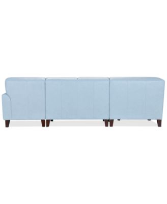 CLOSEOUT! Ashlinn 120" 4-Pc. Pastel Leather Sectional, Created for Macy's
