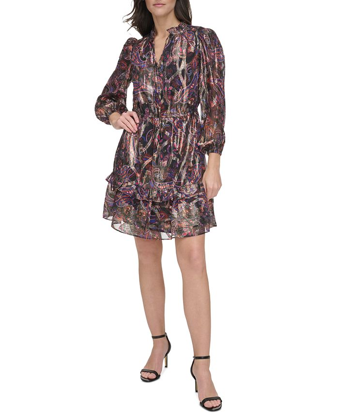 Vince camuto kors crepe shop fit & flare minidress