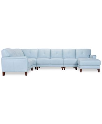 CLOSEOUT! Ashlinn 144" 5-Pc. Pastel Leather Sectional, Created for Macy's