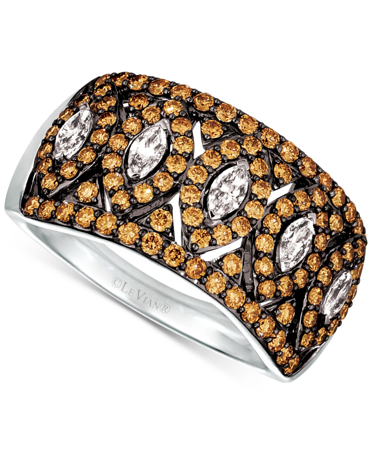 Le Vian Vanilla Diamond & Chocolate Diamond Ring (1-1/5 Ct. T.w.) In Platinum In P Ring