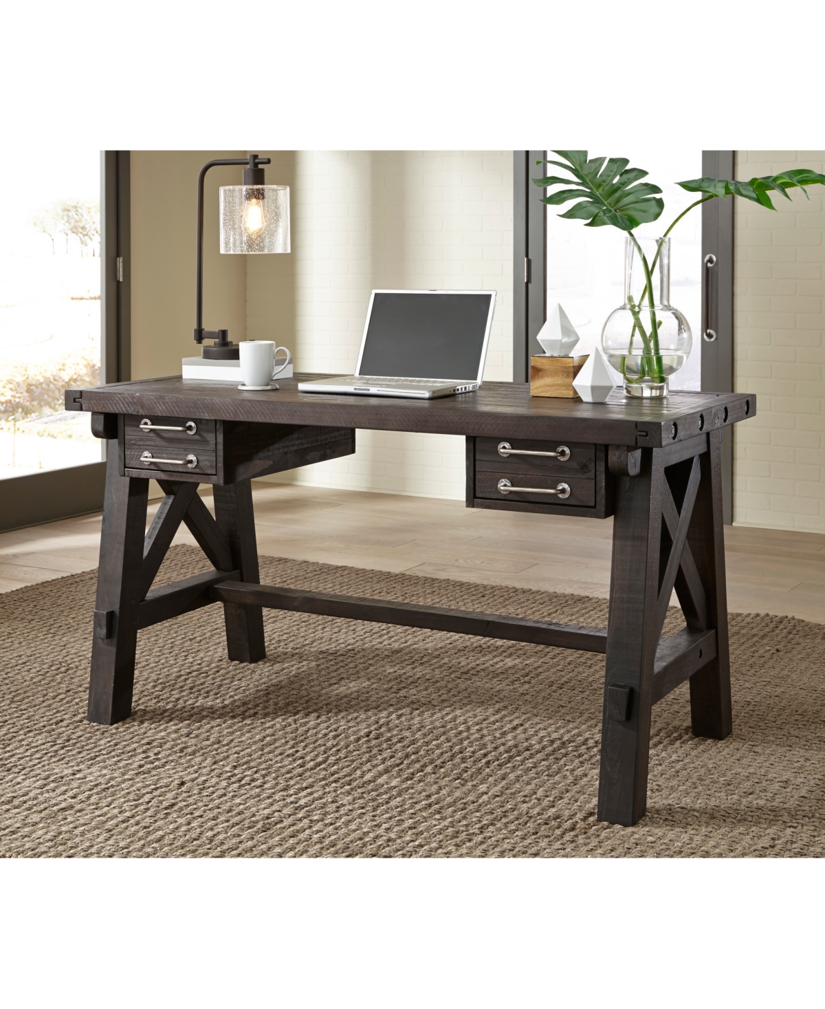 Macy's Yosemite 58" Solid Wood Desk In Cafe