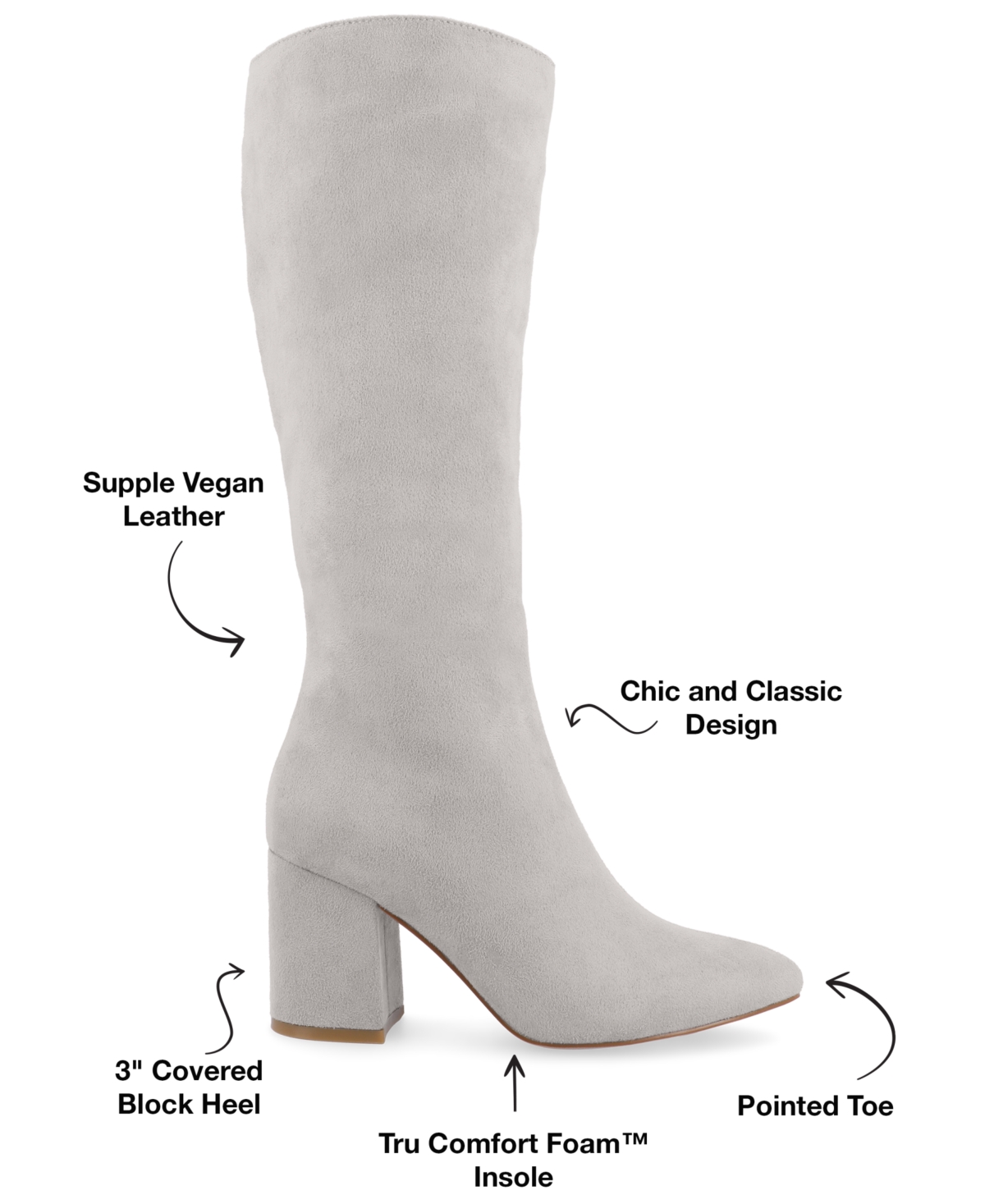 Journee Collection Women's Ameylia Wide Width Block Heel Knee High Boots