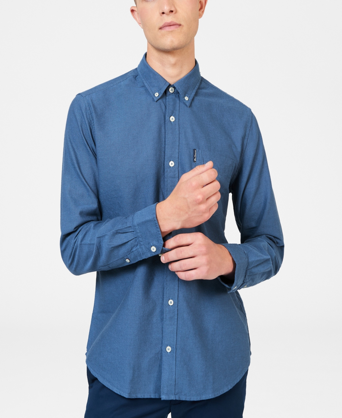 Ben Sherman Men's Iconic Oxford Single-pocket Button-down Long-sleeve Shirt In Riviera Blue