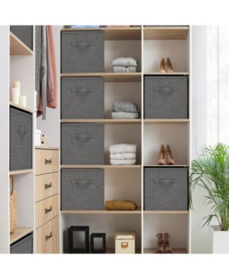 Foldable Fabric Cube Storage Bins with Handles - 6 Pack
