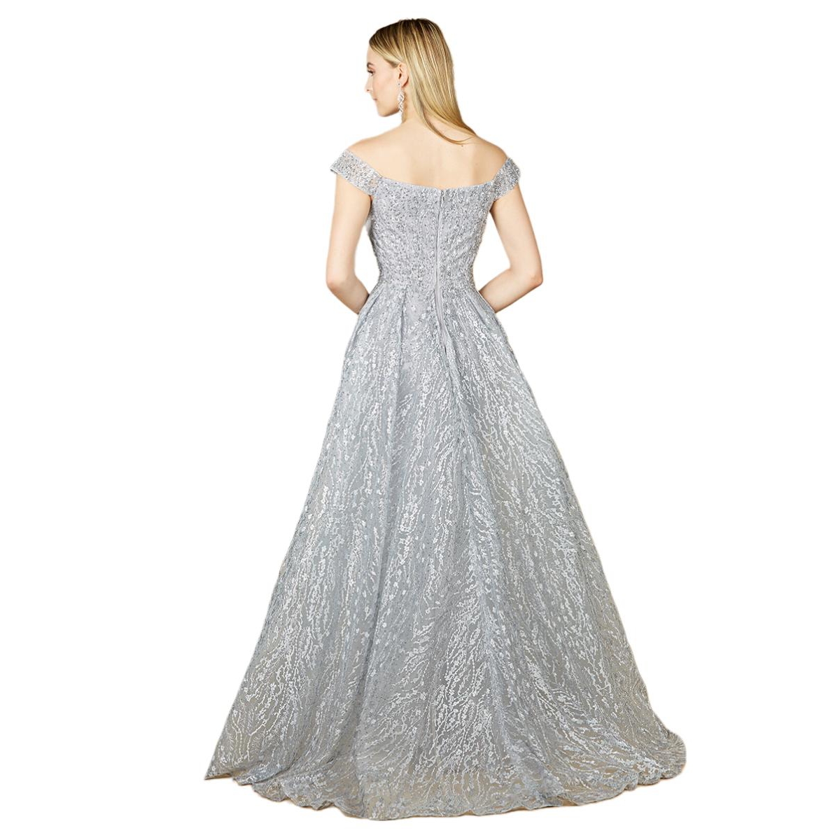 Lara Women's Off Shoulder Overskirt Gown