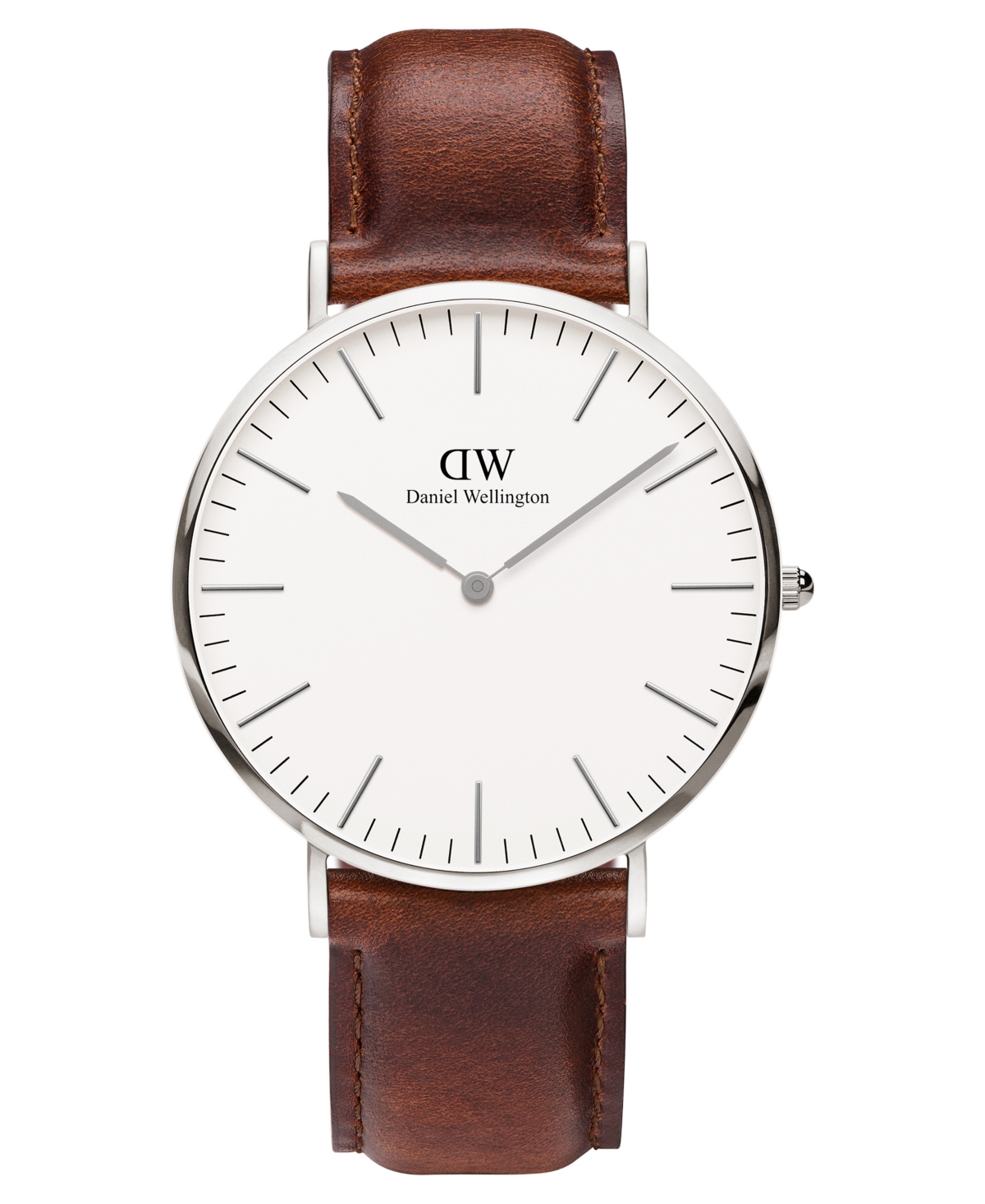 Daniel Wellington Men's Classic Saint Mawes Brown Leather Watch 40mm In Silver/brown
