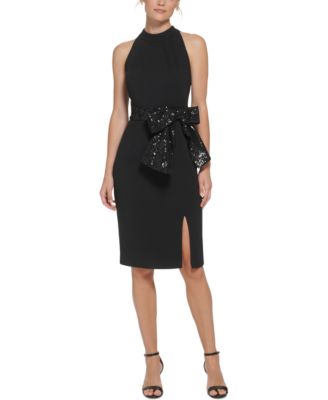 eliza j halter sheath dress Eliza J Women's Sleeveless Halter Neck Floral Print Sheath