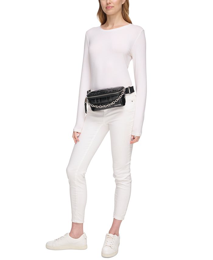 Calvin Klein Rain Quilted Adjustable Belt Bag with Chain Detail Macy's