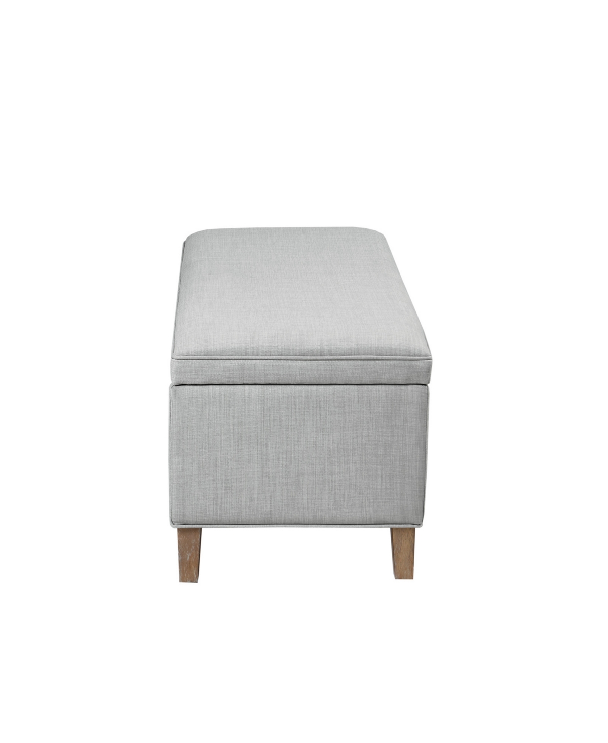 Martha Stewart Collection Martha Stewart Caymus 48" Wide Rectangular Fabric Soft Close Storage Bench In Light Gray