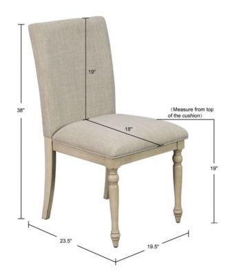 Martha Stewart Fiona 19.5" Wide 2 Piece Fabric Upholstered with Turned Wood Legs Dining Chair