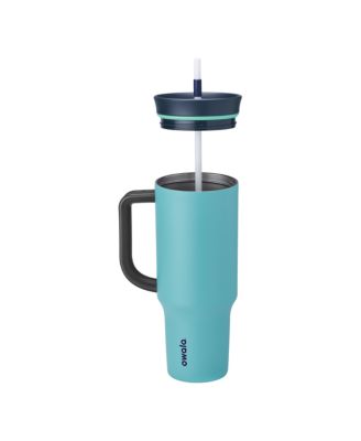 Stainless Steel Travel Tumbler with Straw and Handle, 40 oz