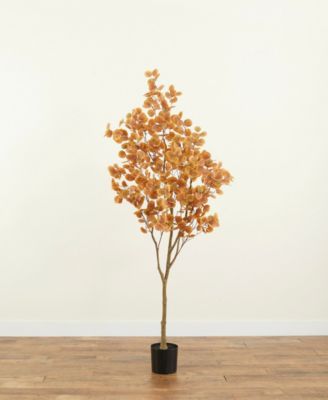 84" Artificial Autumn Fall Eucalyptus Tree