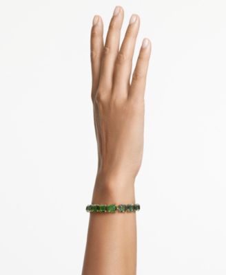 Gold-Tone Color Octagon Crystal Flex Bracelet