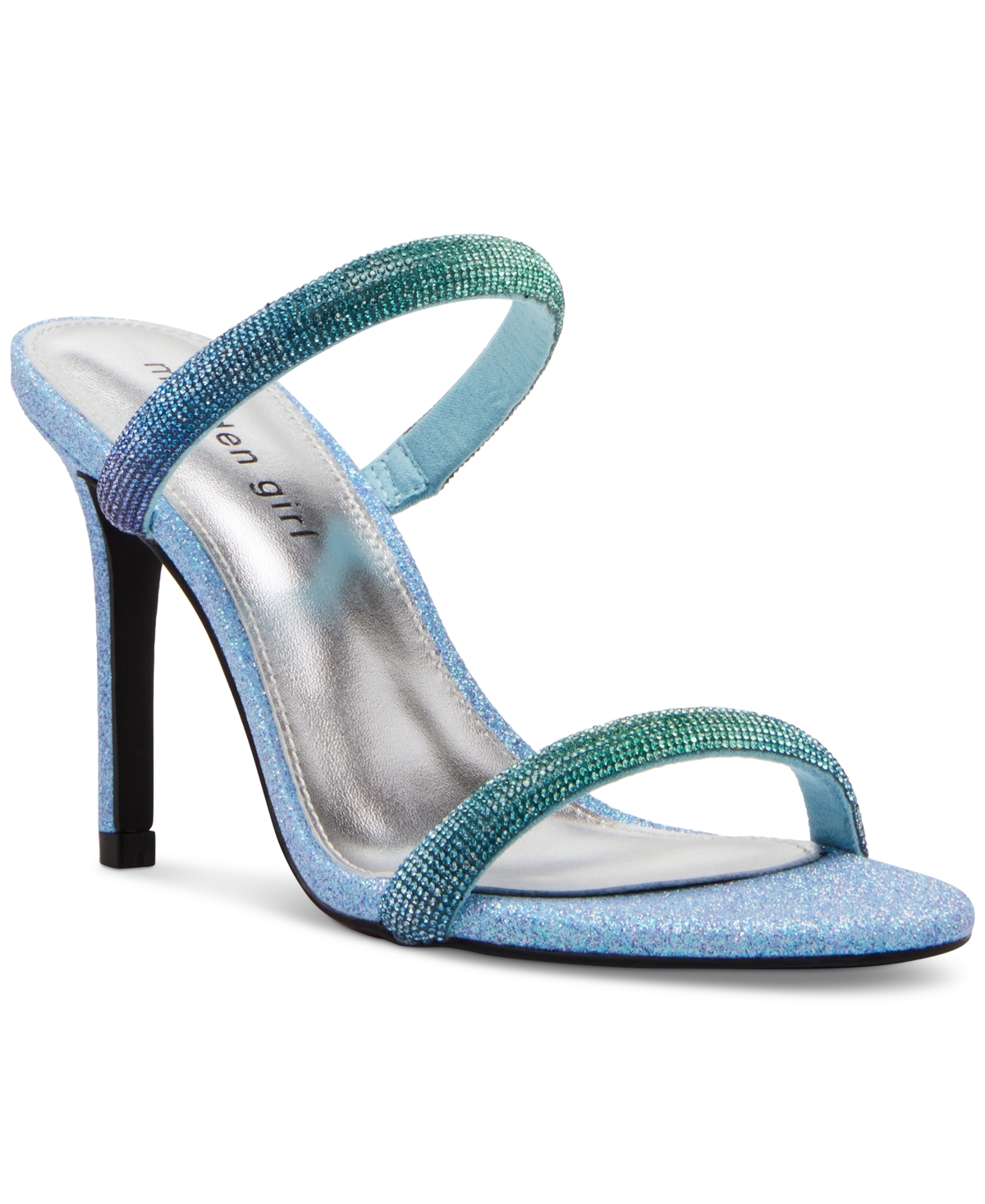 Madden Girl Beauty-r Two Band Stiletto Dress Sandals In Blue Multi