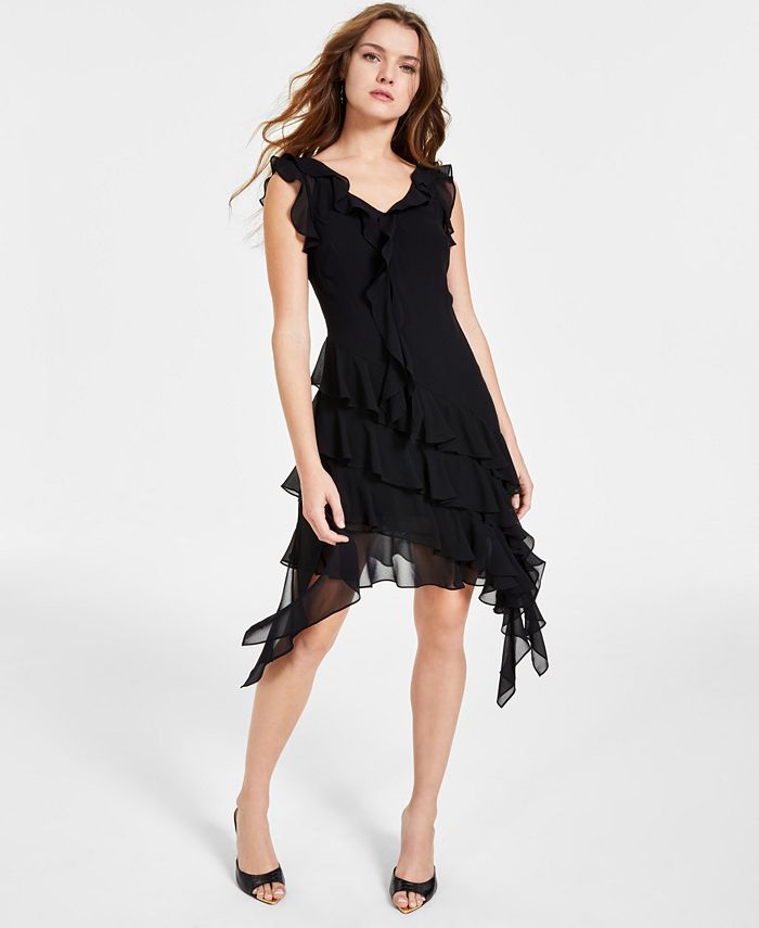 GUESS Women's Mila Sleeveless Ruffled Dress - Macy's