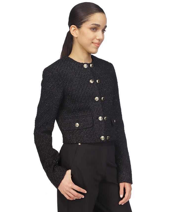 Michael Kors Women's Metallic Tweed Jacket - Macy's