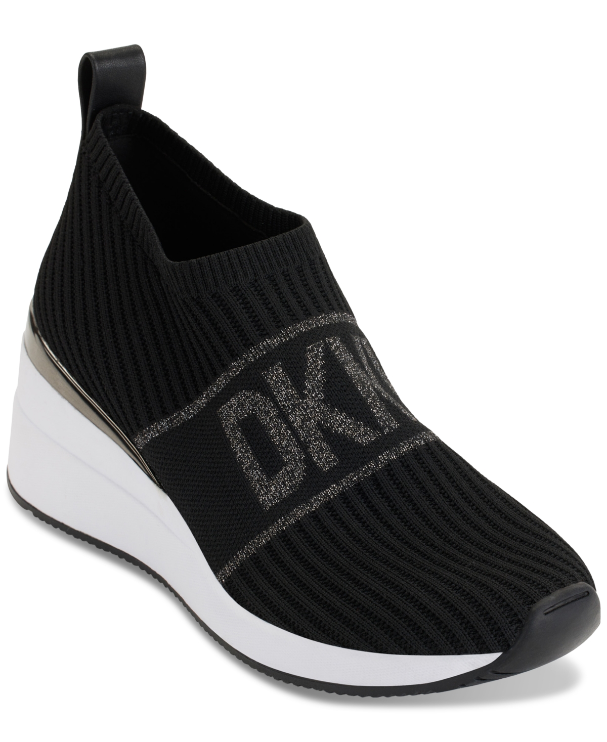 Dkny Women's Phebe Slip-on Wedge Sneakers In Black,gunmetal Gunmetal
