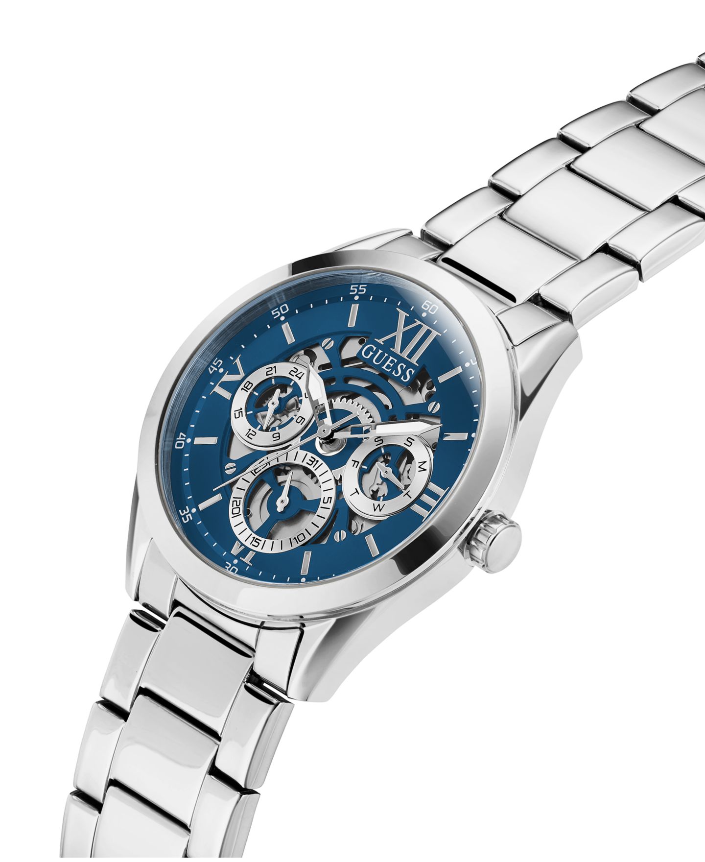Мужские часы GUESS Multi-Function Silver-Tone Stainless Steel 42mm — фото 4