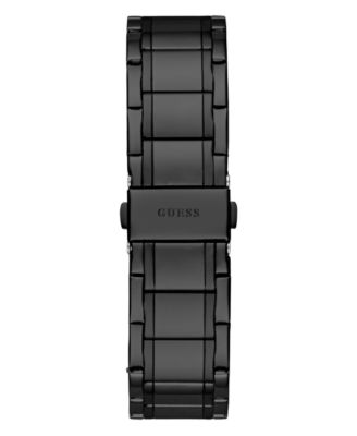 Men's Analog Black Stainless Steel Watch 44mm