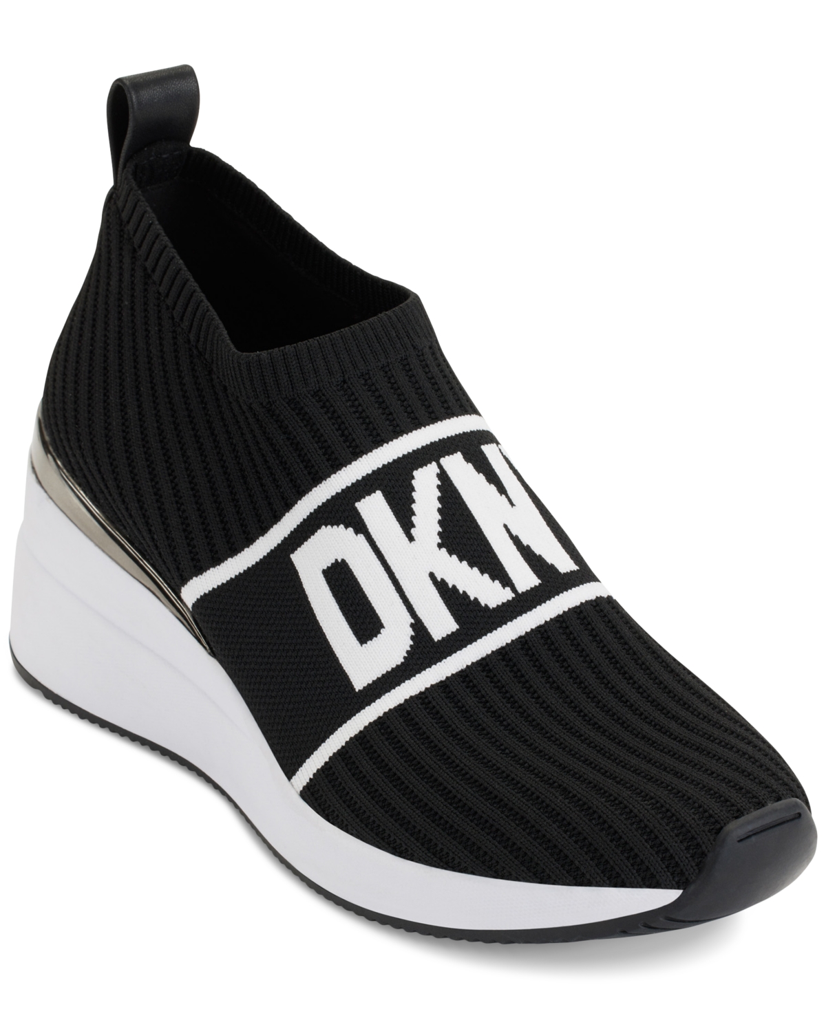 Dkny Women's Phebe Slip-on Wedge Sneakers In Black,white