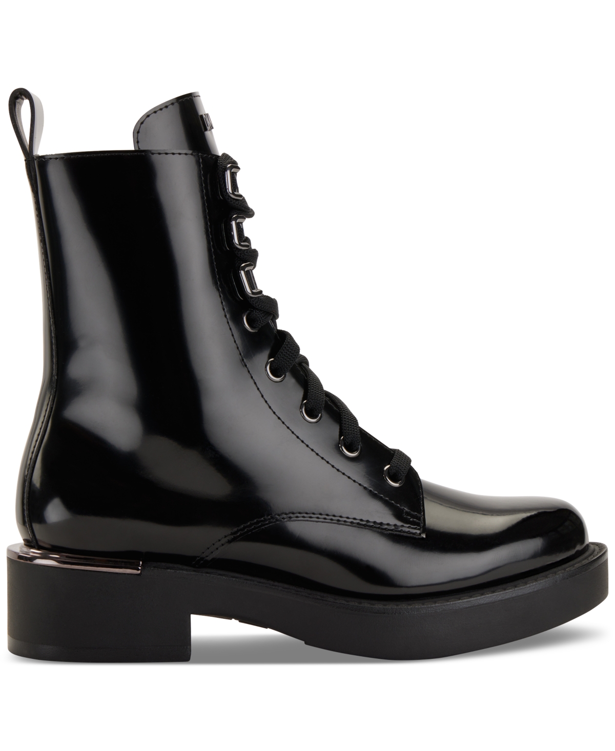 Shop Dkny Women's Talma Lace-up Combat Boots In Black
