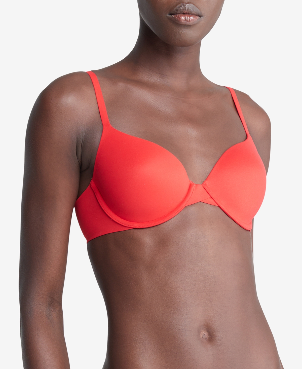 Shop Calvin Klein Perfectly Fit Full Coverage T-shirt Bra F3837 In Rouge