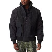  Bass Outdoor Men's Mixed-Media Full-Zip Bomber Jacket (Caviar)