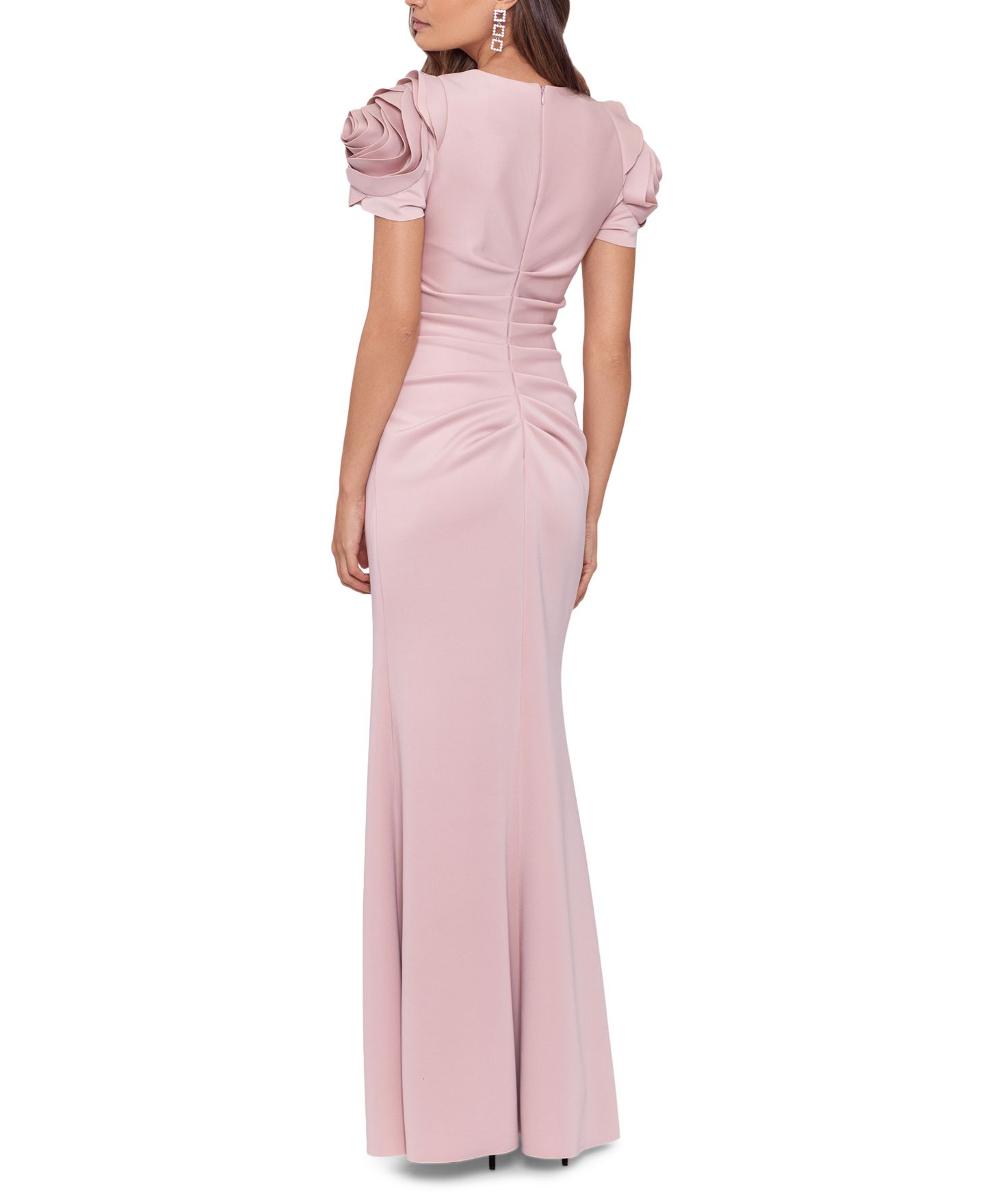 Женские платья XSCAPE Ruched Fit & Flare Gown, цвет: Пудровый — фото 3