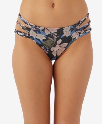 O'Neill - Juniors' Printed Matira Cutout Tropical Boulders Bikini Bottoms