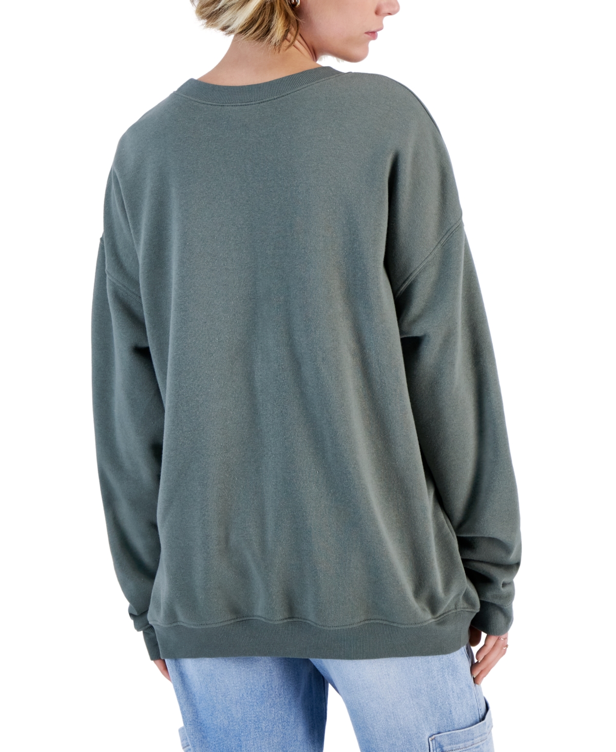Shop Grayson Threads, The Label Juniors' Snoopy Long-sleeve Graphic Sweatshirt In Green