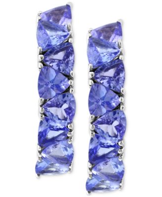 EFFY&reg; Tanzanite Trillion Small Hoop Earrings (2 ct. t.w.) in Sterling Silver