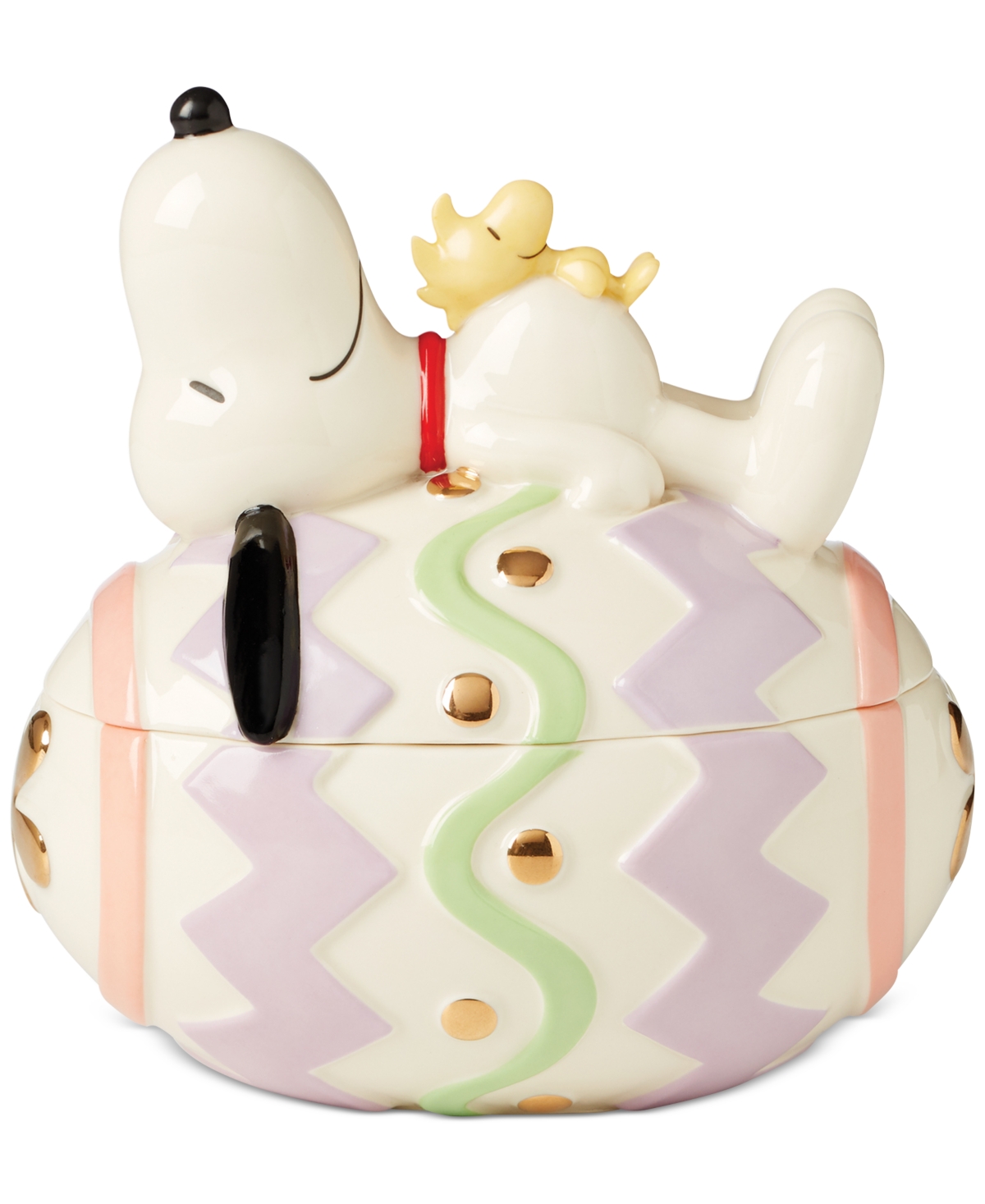 Lenox Peanuts Snoopy & Woodstock Covered Candy Dish In Multi And Ivory