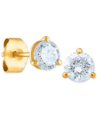 Certified Near Colorless Diamond Stud Earrings (3/4 ct. t.w.) in 18k Gold