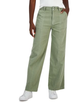 Straight twill pants