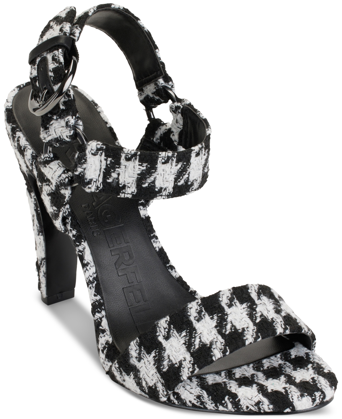 Karl Lagerfeld Women's Ceone Ankle-strap Slingback Dress Sandals In :black,white