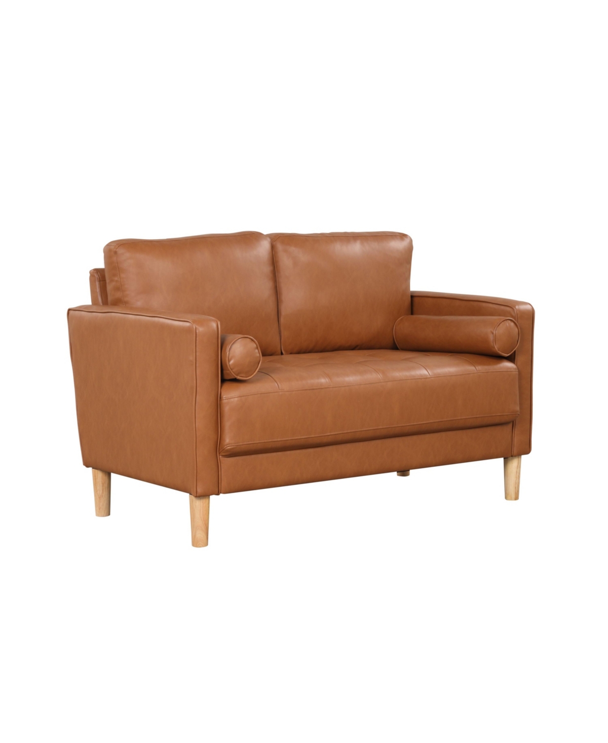 Lifestyle Solutions 52" Faux Leather Morris Loveseat In Caramel