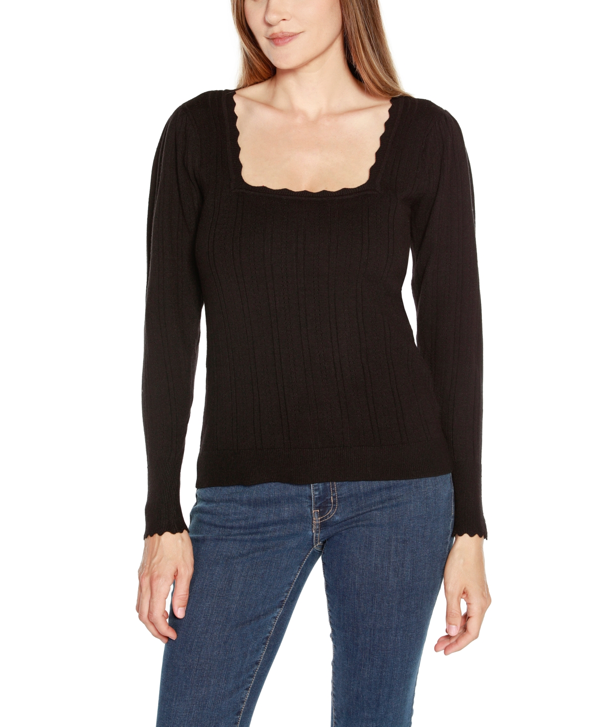 Women's Kaily K. Square Neck Sweater - Deep Emerald