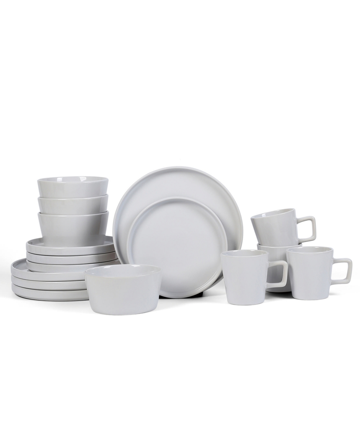Celina 16 Piece Stoneware Full Set, Service for 4 - White