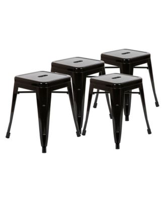 Set Of 4 Sloane 18" High Backless Stacking Dining Stools With Durable Metal Frame