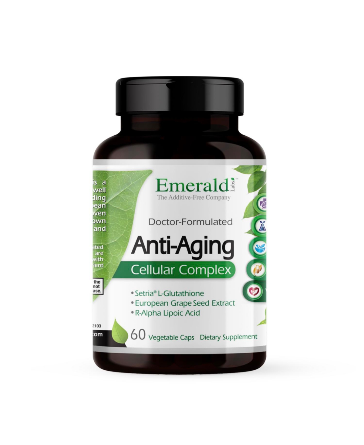 Anti-Aging Cellular Complex - With Setria L-Glutathione, Meriva Curcuminoids, Trans-Resveratrol, CoQ10, Grapeseed Extract, Pomegranate an