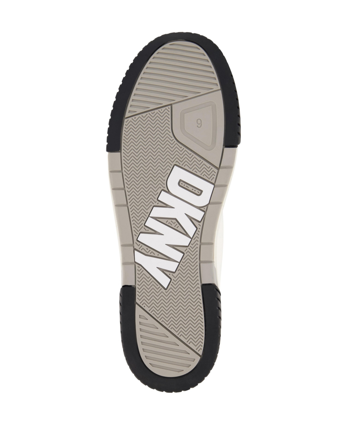 Dkny Men's Side Zip Hi Top Two Tone Branded Sole Logo Sneakers