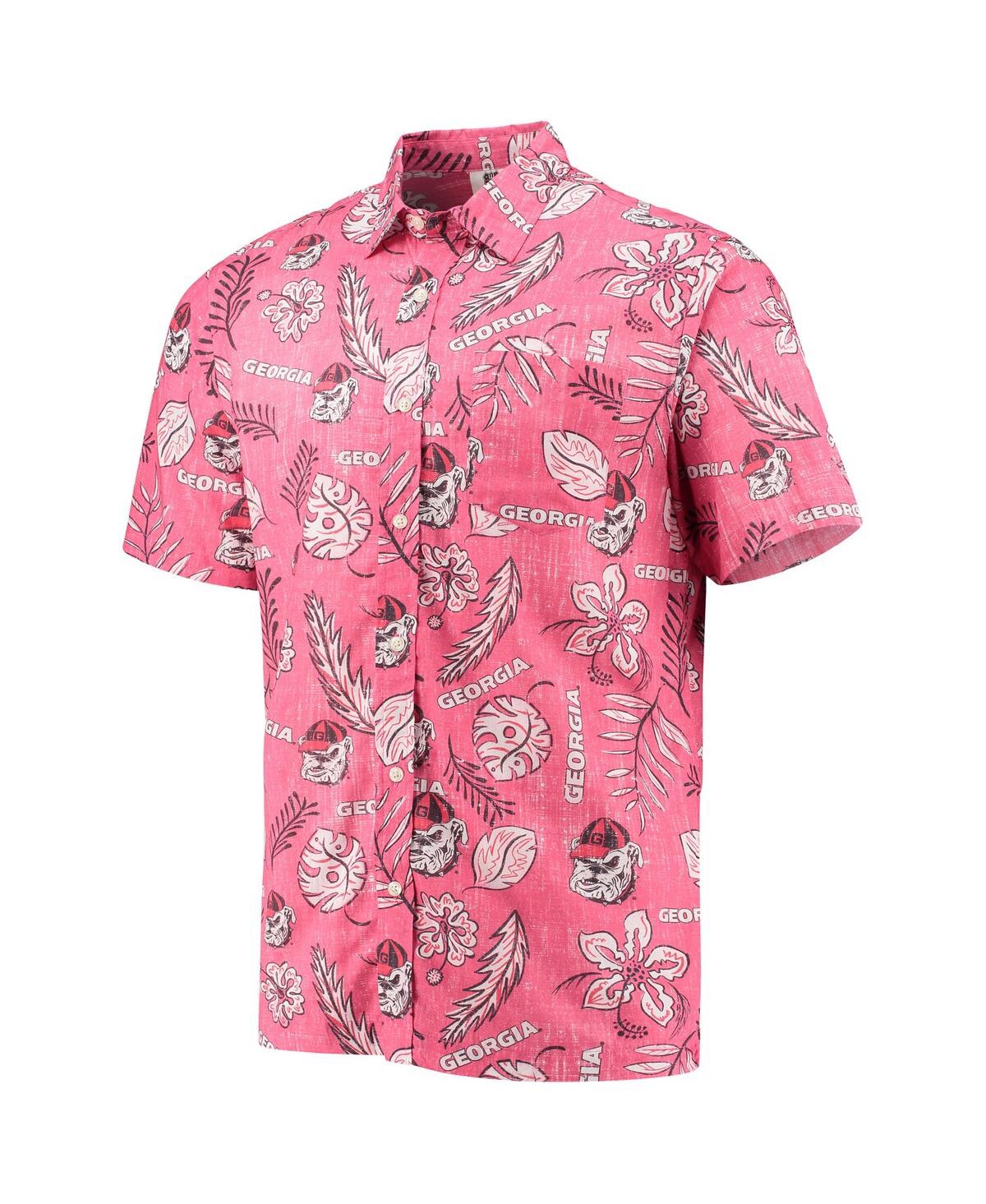 Shop Wes & Willy Men's  Red Distressed Georgia Bulldogs Vintage-like Floral Button-up Shirt