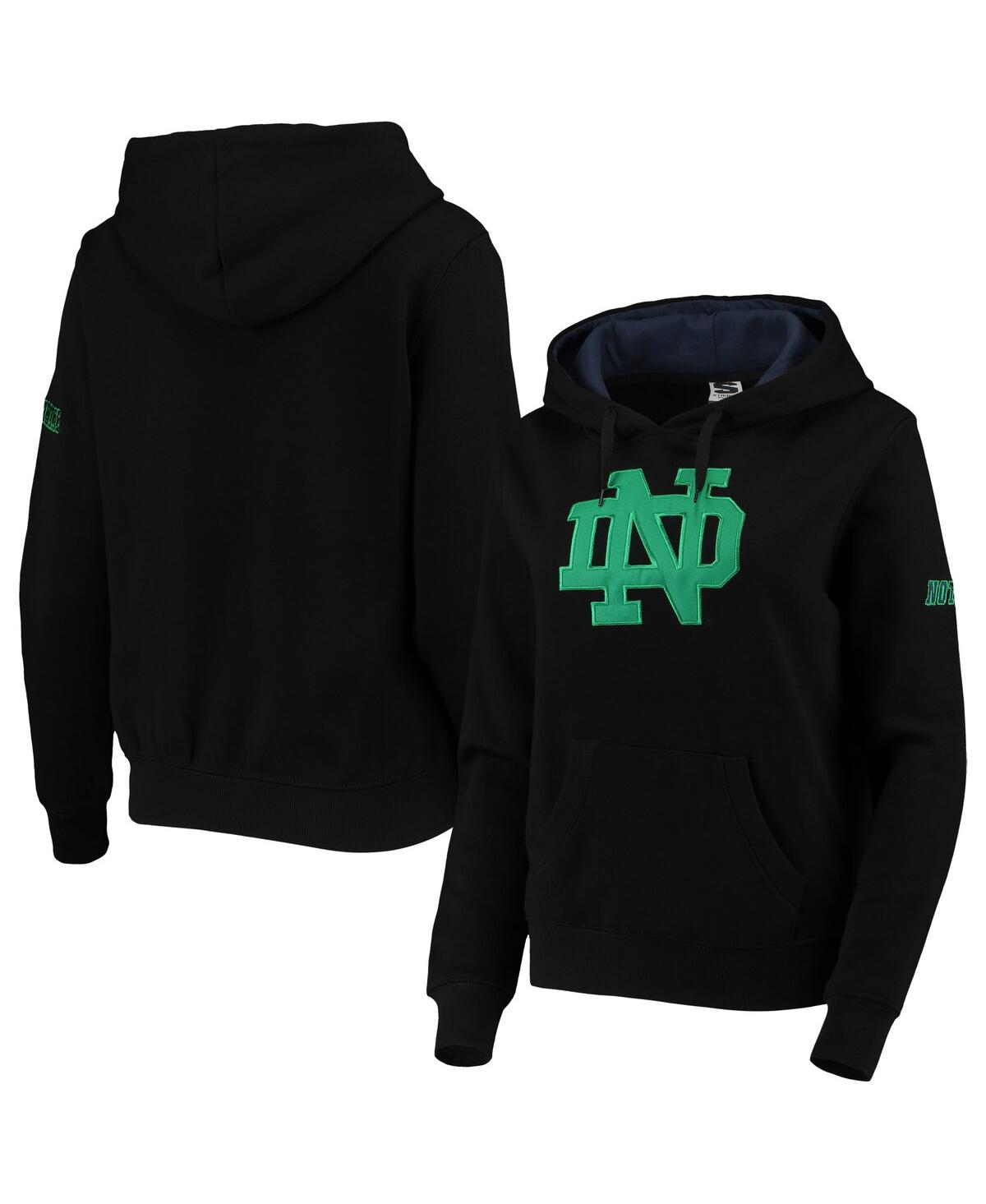 Women's Black Notre Dame Fighting Irish Big Logo Pullover Sweatshirt - Black
