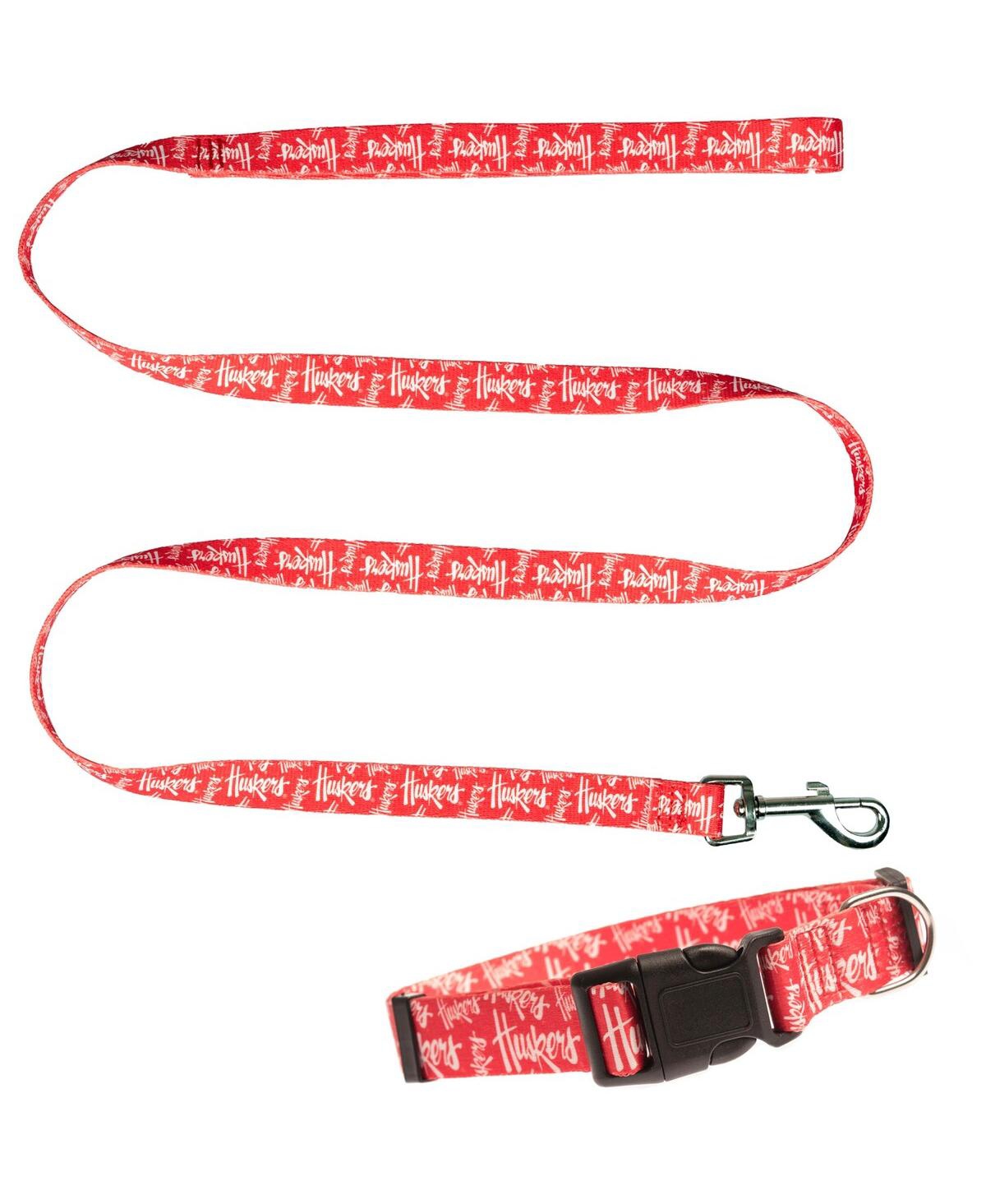 Nebraska Huskers Collar and Leash Set - Red