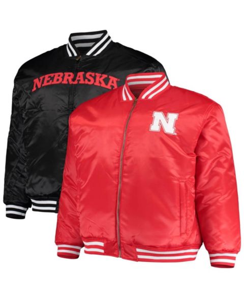 Мужская куртка Profile Scarlet, Black Nebraska Huskers Big and Tall Reversible Satin Full-Zip