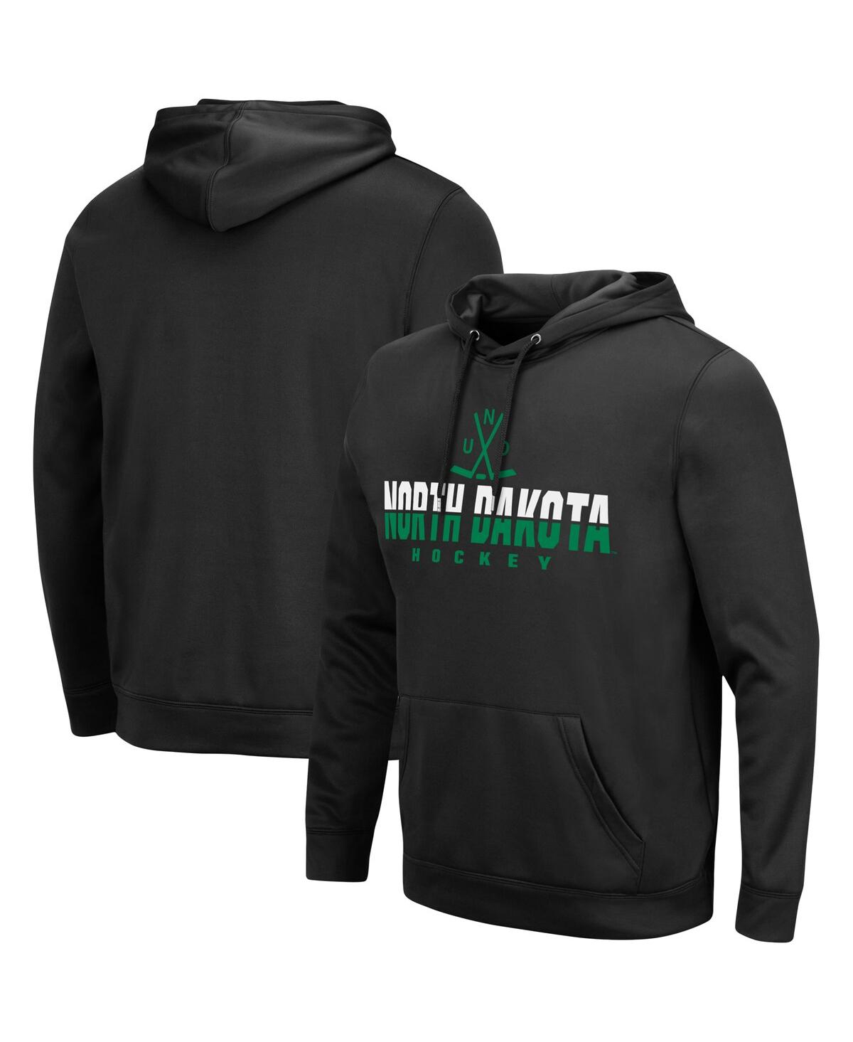Colosseum Black North Dakota Lantern Pullover Hoodie In Black